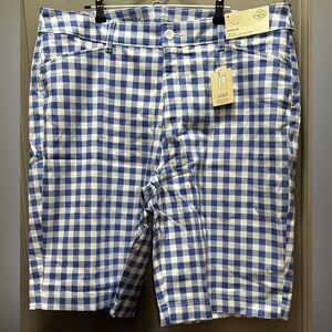 St. John’s Bay Size 18 Blue/White Checkered Bermuda Shorts NWT
